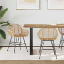 Spisestuestol 2 pcs Rattan og Jern Naturfarvet 55 x 50 x 74 cm