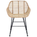 Spisestuestol 2 pcs Rattan og Jern Naturfarvet 55 x 50 x 74 cm