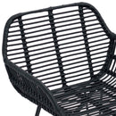 Spisestuestol 2 pcs Rattan og Jern Sort 55 x 50 x 74 cm