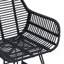 Spisestuestol 2 pcs Rattan og Jern Sort 55 x 50 x 74 cm