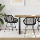 Spisestuestol 2 pcs Rattan og Jern Sort 55 x 50 x 74 cm