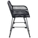 Spisestuestol 2 pcs Rattan og Jern Sort 55 x 50 x 74 cm