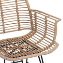 Spisestuestol 2 pcs Rattan og Jern Naturfarvet 57 x 55 x 85 cm