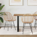 Spisestuestol 2 pcs Rattan og Jern Naturfarvet 57 x 55 x 85 cm