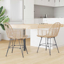 Spisestuestol 2 pcs Rattan og Jern Naturfarvet 57 x 55 x 85 cm