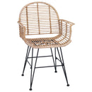 Spisestuestol 2 pcs Rattan og Jern Naturfarvet 57 x 55 x 85 cm