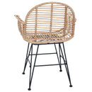 Spisestuestol 2 pcs Rattan og Jern Naturfarvet 57 x 55 x 85 cm