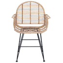 Spisestuestol 2 pcs Rattan og Jern Naturfarvet 57 x 55 x 85 cm