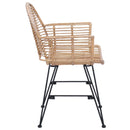 Spisestuestol 2 pcs Rattan og Jern Naturfarvet 57 x 55 x 85 cm