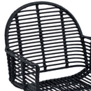 Spisestuestol 2 pcs Rattan og Jern Sort 57 x 55 x 85 cm