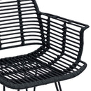 Spisestuestol 2 pcs Rattan og Jern Sort 57 x 55 x 85 cm