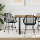 Spisestuestol 2 pcs Rattan og Jern Sort 57 x 55 x 85 cm