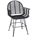 Spisestuestol 2 pcs Rattan og Jern Sort 57 x 55 x 85 cm