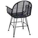 Spisestuestol 2 pcs Rattan og Jern Sort 57 x 55 x 85 cm