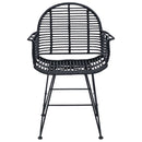 Spisestuestol 2 pcs Rattan og Jern Sort 57 x 55 x 85 cm