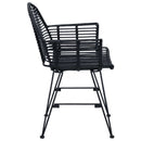 Spisestuestol 2 pcs Rattan og Jern Sort 57 x 55 x 85 cm
