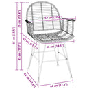 Spisestuestol 2 pcs Rattan og Jern Sort 57 x 55 x 85 cm