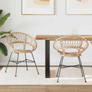 Spisestuestol 2 pcs Rattan og Jern Naturfarvet 54 x 65 x 82 cm