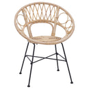 Spisestuestol 2 pcs Rattan og Jern Naturfarvet 54 x 65 x 82 cm