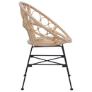 Spisestuestol 2 pcs Rattan og Jern Naturfarvet 54 x 65 x 82 cm