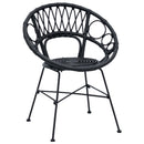 Spisestuestol 2 pcs Rattan og Jern Sort 54 x 65 x 82 cm