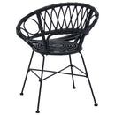 Spisestuestol 2 pcs Rattan og Jern Sort 54 x 65 x 82 cm