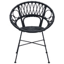 Spisestuestol 2 pcs Rattan og Jern Sort 54 x 65 x 82 cm