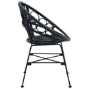 Spisestuestol 2 pcs Rattan og Jern Sort 54 x 65 x 82 cm