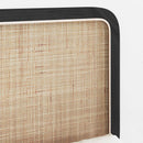 Hovedgærde med hovedgærde Sort 120 x 55 x 3 cm Rattan