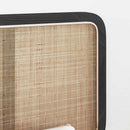 Hovedgærde med hovedgærde Sort 180 x 55 x 3 cm Rattan