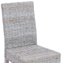 Spisestuestol 2 pcs Kubu Rattan og massiv mahogni træ Hvidvask
