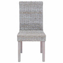 Spisestuestol 2 pcs Kubu Rattan og massiv mahogni træ Hvidvask