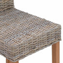 Spisestuestol 2 pcs Kubu Rattan og massiv mahogni træ Kubu Grå