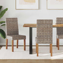 Spisestuestol 2 pcs Kubu Rattan og massiv mahogni træ Kubu Grå