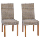 Spisestuestol 2 pcs Kubu Rattan og massiv mahogni træ Kubu Grå