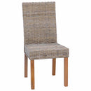 Spisestuestol 2 pcs Kubu Rattan og massiv mahogni træ Kubu Grå