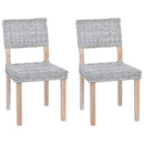 Spisestuestol 2 pcs Kubu rattan Hvidvask 46 x 55 x 84 cm