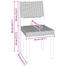 Spisestuestol 2 pcs Kubu rattan Hvidvask 46 x 55 x 84 cm