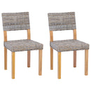 Spisestuestol 2 pcs Kubu rattan Kubu Grå 46 x 55 x 84 cm