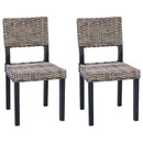 Spisestuestol 2 pcs Kubu rattan Sorte vask 46 x 55 x 84 cm
