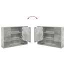 Badeværelsesmøbel sæt 2 pcs Beton Grå Samlet træ og metal