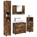 Badeværelsesmøbel sæt 4 stk. Røget eg 35 x 30 x 192 cm