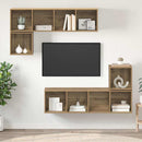 TV-møbelsæt Vægmonteret 4 pcs Artisan Egetræ Konstrueret træ