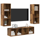 TV-møbelsæt Vægmonteret 3 pcs Gammelt træ Konstrueret træ