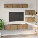 TV-møbelsæt Vægmonteret 6 pcs Artisan Egetræ Konstrueret træ