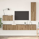 Væg TV Skab Vægmonteret 4 pcs Artisan Egetræ Konstrueret træ