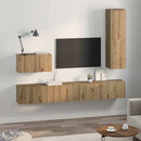 Væg TV Skab Vægmonteret 4 pcs Artisan Egetræ Konstrueret træ