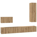 Væg TV Skab Vægmonteret 4 pcs Artisan Egetræ Konstrueret træ