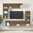 TV-møbelsæt Vægmonteret 4 pcs Artisan Egetræ Konstrueret træ