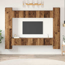 TV-møbelsæt Vægmonteret 10 pcs Gammelt træ 30,5 x 30 x 90 cm